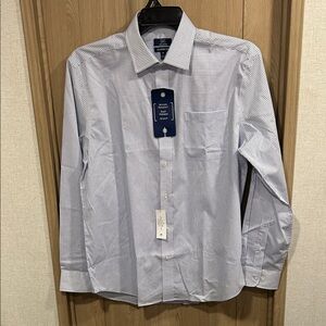 George White and Blue Checkered Dress Shirt
